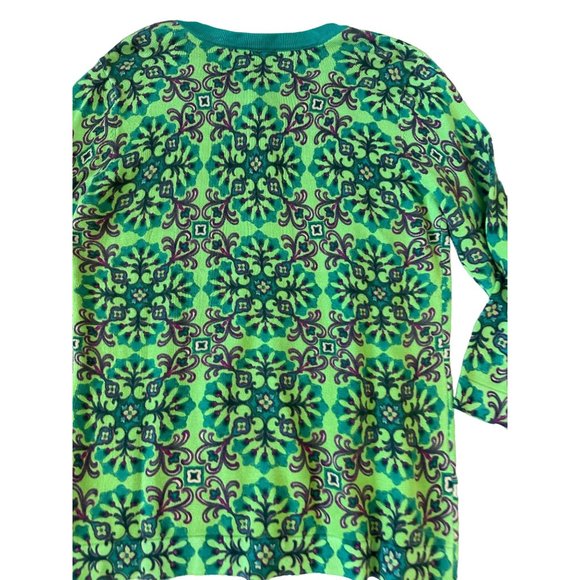 ISAAC MIZRAHI Green Floral Button Cardigan Size XS NEW - Picture 5 of 6